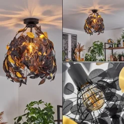 Lampes Vintages & Rétros-hofstein Plafonnier Kallax Noir, 1 lumière