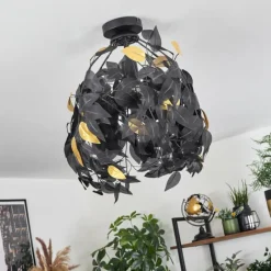 Lampes Vintages & Rétros-hofstein Plafonnier Kallax Noir, 1 lumière