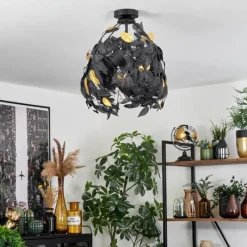 Lampes Vintages & Rétros-hofstein Plafonnier Kallax Noir, 1 lumière