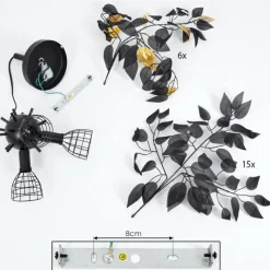 Lampes Vintages & Rétros-hofstein Plafonnier Kallax Noir, 3 lumières