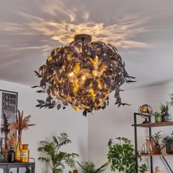 Lampes Vintages & Rétros-hofstein Plafonnier Kallax Noir, 3 lumières