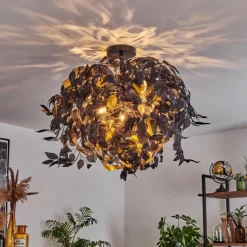 Lampes Vintages & Rétros-hofstein Plafonnier Kallax Noir, 3 lumières