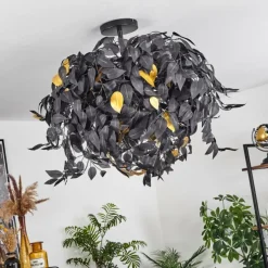 Lampes Vintages & Rétros-hofstein Plafonnier Kallax Noir, 3 lumières