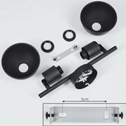 hofstein Plafonnier Kansela Noir, 2 lumières