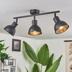 Lampes Industrielles-hofstein Plafonnier Kansela Noir, 3 lumières