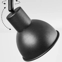 Lampes Industrielles-hofstein Plafonnier Kansela Noir, 4 lumières