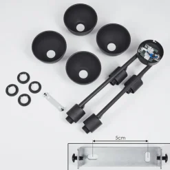 Lampes Industrielles-hofstein Plafonnier Kansela Noir, 4 lumières