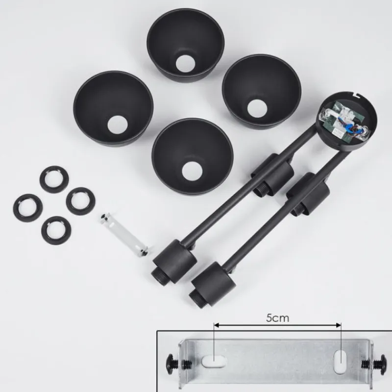 Lampes Industrielles-hofstein Plafonnier Kansela Noir, 4 lumières