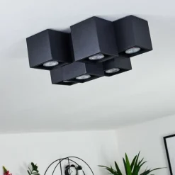 hofstein Plafonnier Karaka Noir, 6 lumières