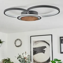 hofstein Plafonnier Kassambene LED Anthracite, Écru, 1 lumière