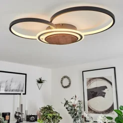 hofstein Plafonnier Kassambene LED Anthracite, Écru, 1 lumière