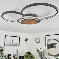 hofstein Plafonnier Kassambene LED Anthracite, Écru, 1 lumière