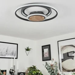 hofstein Plafonnier Kassambene LED Anthracite, Écru, 1 lumière