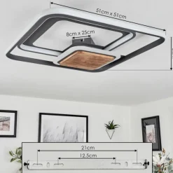 hofstein Plafonnier Kassambene LED Anthracite, Écru, 1 lumière