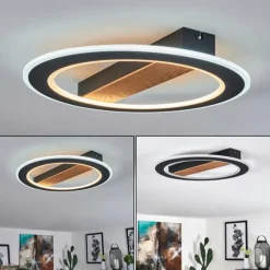 hofstein Plafonnier Katila LED Brun, Noir, 1 lumière