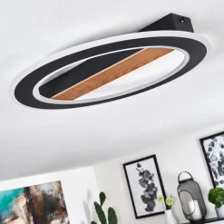 hofstein Plafonnier Katila LED Brun, Noir, 1 lumière