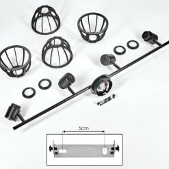 Lampes Industrielles-hofstein Plafonnier Kaurila Noir, 4 lumières