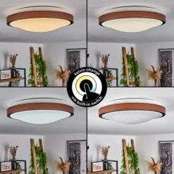 hofstein Plafonnier Kelva LED Brun, Noir, Blanc, 1 lumière