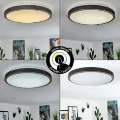 hofstein Plafonnier Kelva LED Vieux laiton, Noir, Blanc, 1 lumière