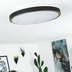 hofstein Plafonnier Kelva LED Vieux laiton, Noir, Blanc, 1 lumière