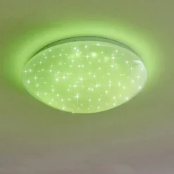 hofstein Plafonnier Kendal LED Blanc, 1 lumière, Télécommandes, Changeur de couleurs* Éclairage Led