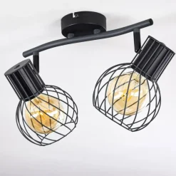 hofstein Plafonnier Kenia Gris, Noir, 2 lumières* Spots Et Projecteurs