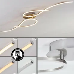 hofstein Plafonnier Kereita LED Nickel mat, 1 lumière