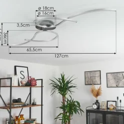 hofstein Plafonnier Kereita LED Nickel mat, 1 lumière