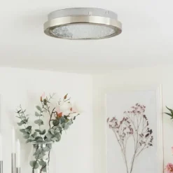 hofstein Plafonnier Kerns LED Nickel mat, 1 lumière