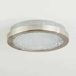 hofstein Plafonnier Kerns LED Nickel mat, 1 lumière