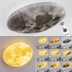 hofstein Plafonnier Keru LED Blanc, 1 lumière, Télécommandes