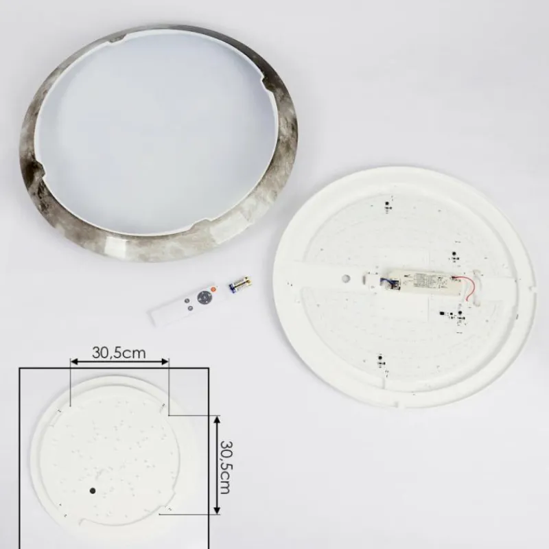 hofstein Plafonnier Keru LED Blanc, 1 lumière, Télécommandes