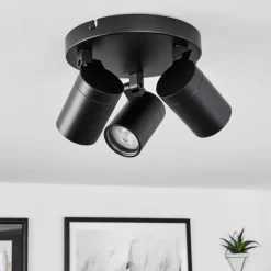 hofstein Plafonnier Khnar Noir, 3 lumières