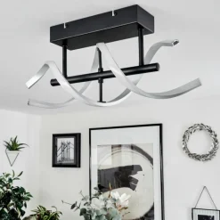 hofstein Plafonnier Khovet LED Noir, 1 lumière* Éclairage Led