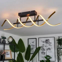 hofstein Plafonnier Khovet LED Noir, 1 lumière