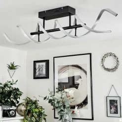 hofstein Plafonnier Khovet LED Noir, 1 lumière