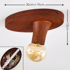 Lampes Vintages & Rétros-hofstein Plafonnier Kimstad Rouille, 1 lumière