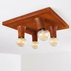 Lampes Vintages & Rétros-hofstein Plafonnier Kimstad Rouille, 4 lumières