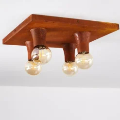 Lampes Vintages & Rétros-hofstein Plafonnier Kimstad Rouille, 4 lumières