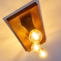 Lampes Vintages & Rétros-hofstein Plafonnier Kimstad Rouille, 3 lumières