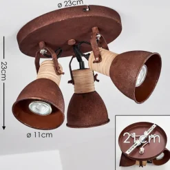 Lampes Industrielles-hofstein Plafonnier Kinzua Rouille, 3 lumières