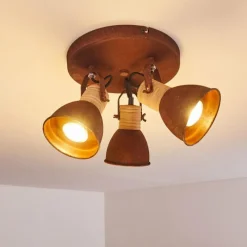 Lampes Industrielles-hofstein Plafonnier Kinzua Rouille, 3 lumières