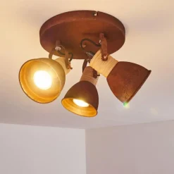 Lampes Industrielles-hofstein Plafonnier Kinzua Rouille, 3 lumières