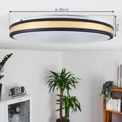 Lampes Dorées-hofstein Plafonnier Kirtland LED Or, Noir, 1 lumière