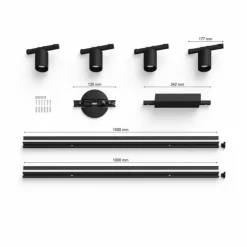 Luminaires Philips Plafonnier Kit de base Philips Hue Perifo LED Noir, 4 lumières, Changeur de couleurs