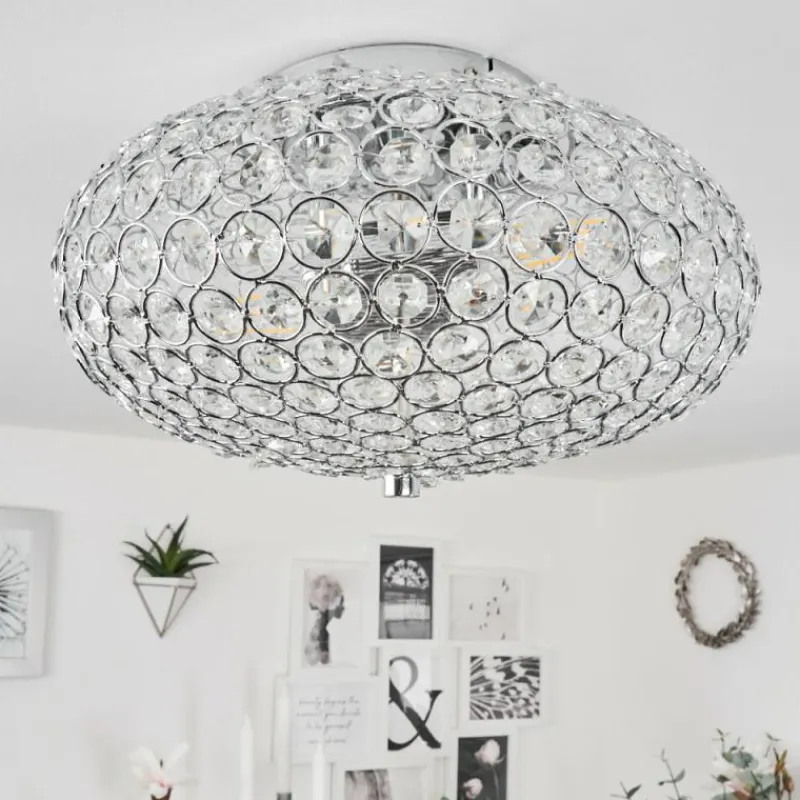 hofstein Plafonnier Klamila Chrome, 2 lumières