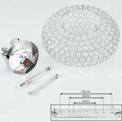 hofstein Plafonnier Klamila Chrome, 2 lumières