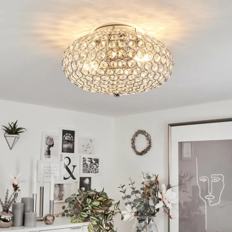 hofstein Plafonnier Klamila Chrome, 2 lumières