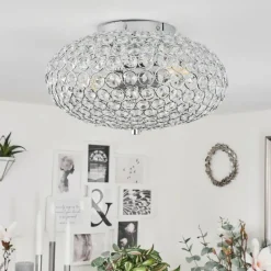 hofstein Plafonnier Klamila Chrome, 2 lumières