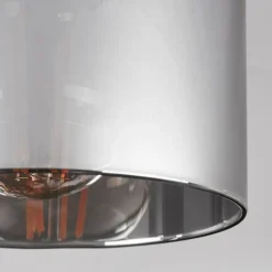 Suspension Verre Fumé-hofstein Plafonnier Klemtoo Noir, 3 lumières